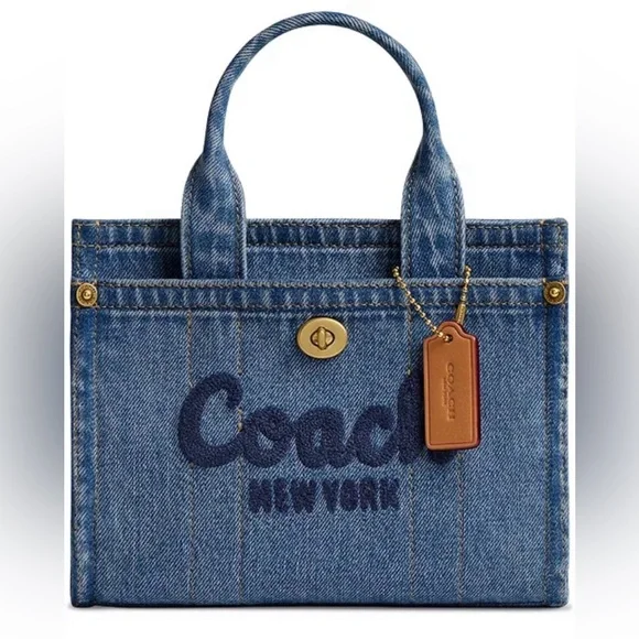Coach Mini Denim Cargo Tote 20 - Picture 3 of 7